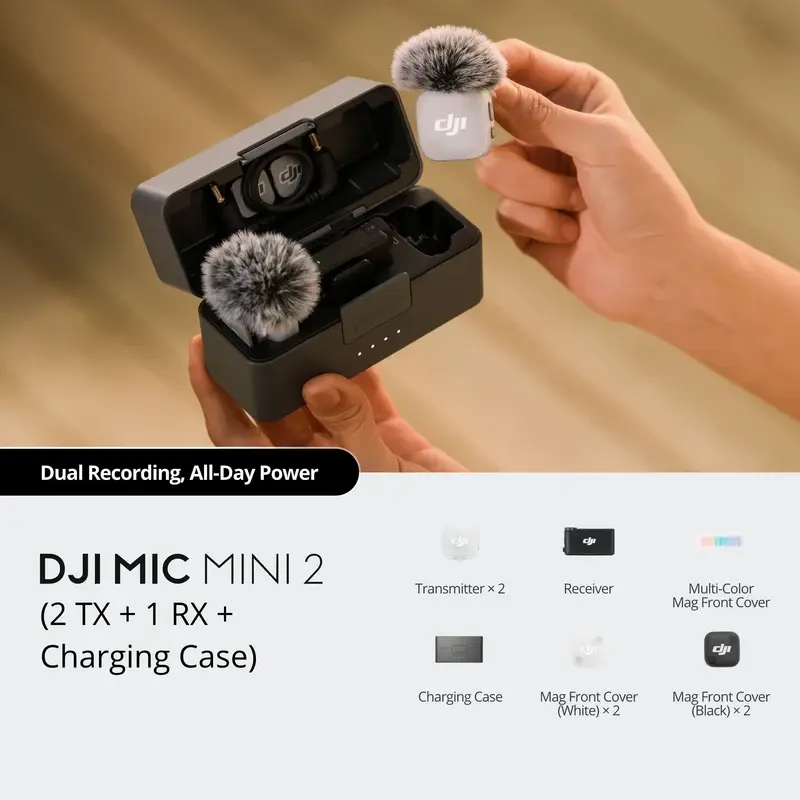 Thumbnail: DJI Mic Mini 2 Wireless Microphone – 2 TX + 1 RX + Charging Case