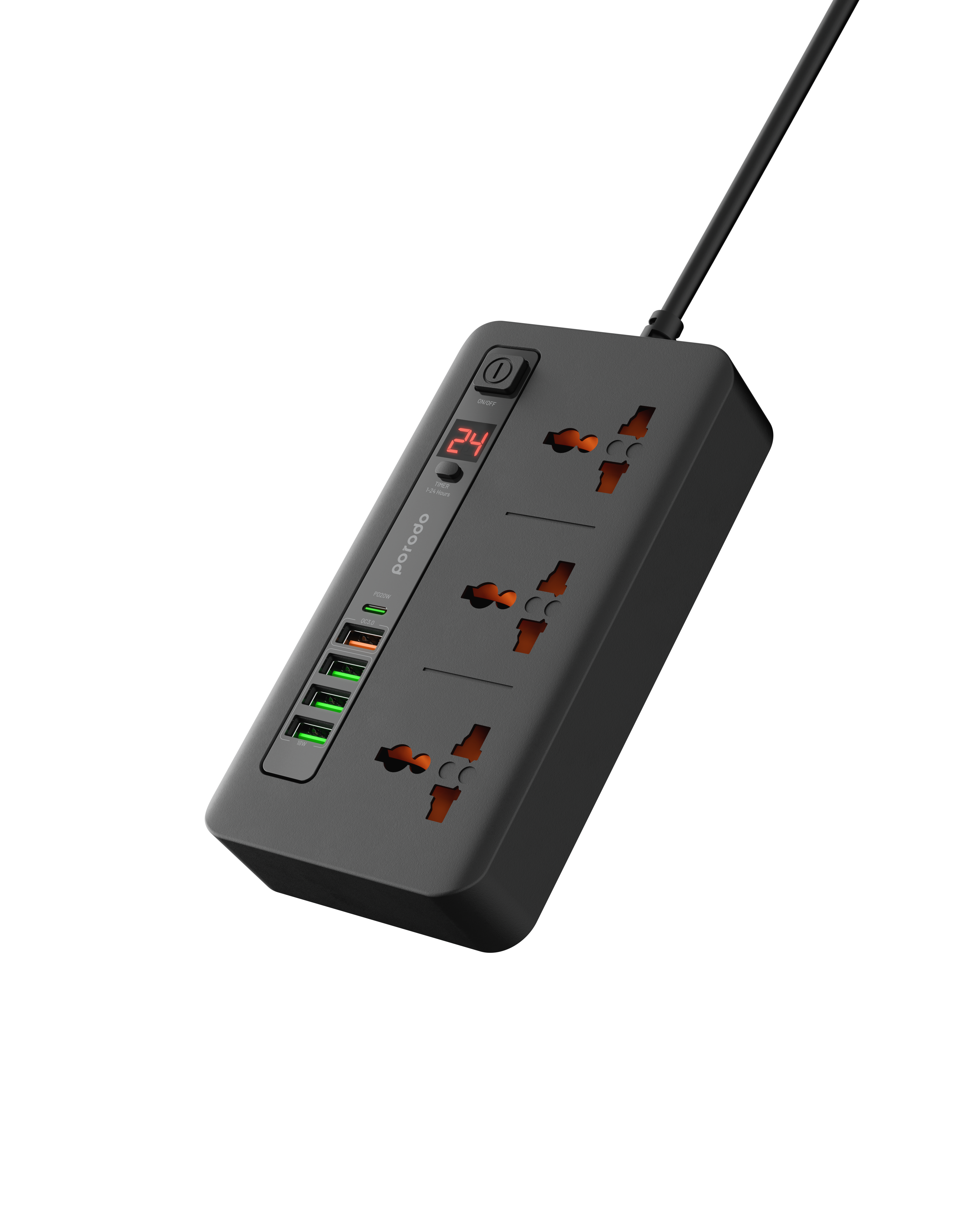 Porodo Multi-Port Power HUB 4 USB-A/USB-C Ultimate Home & Office Kit 2M