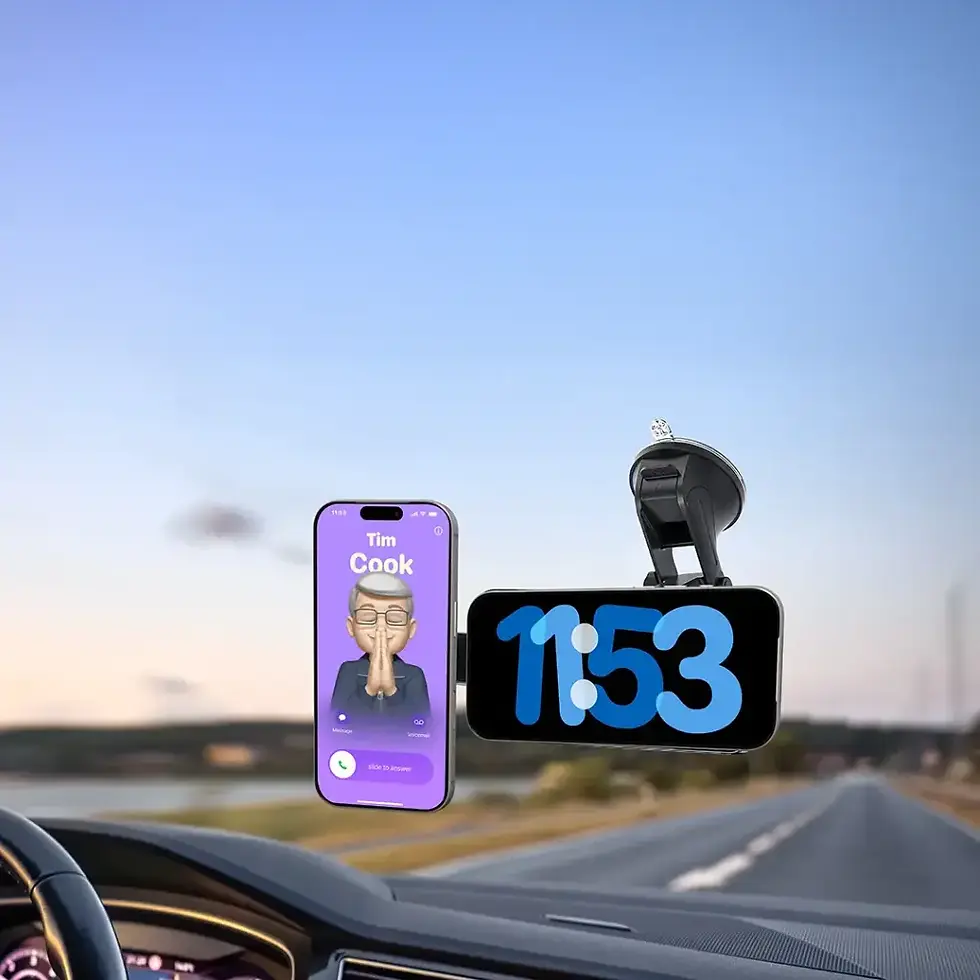 Thumbnail: Porodo Dax-L Dual MagSafe Car Phone Mount with Adjustable Telescopic Arm