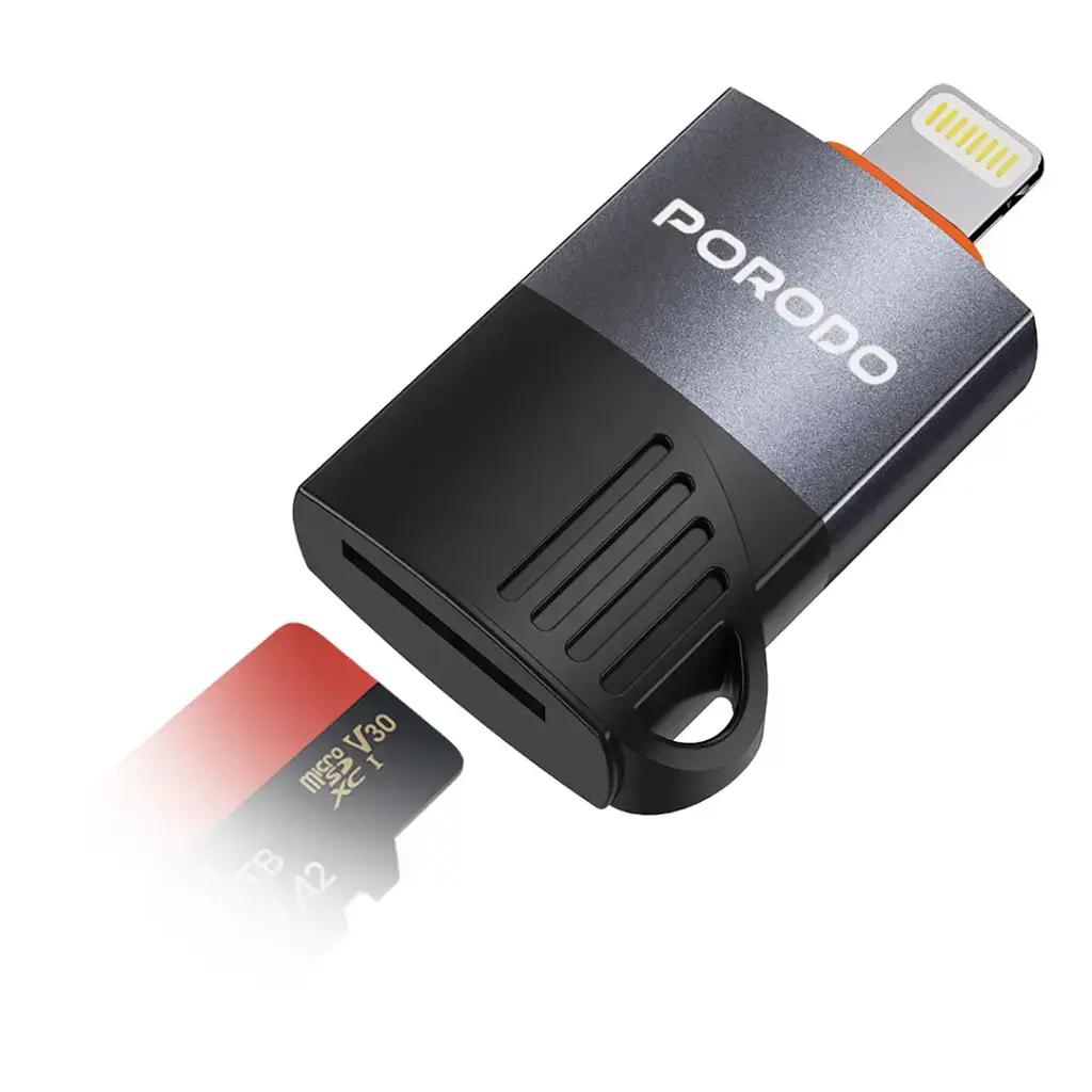 Porodo Lightning OTG TF Card Reader