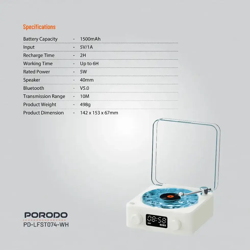 Thumbnail: Porodo Lifestyle White Noise Portable Speaker