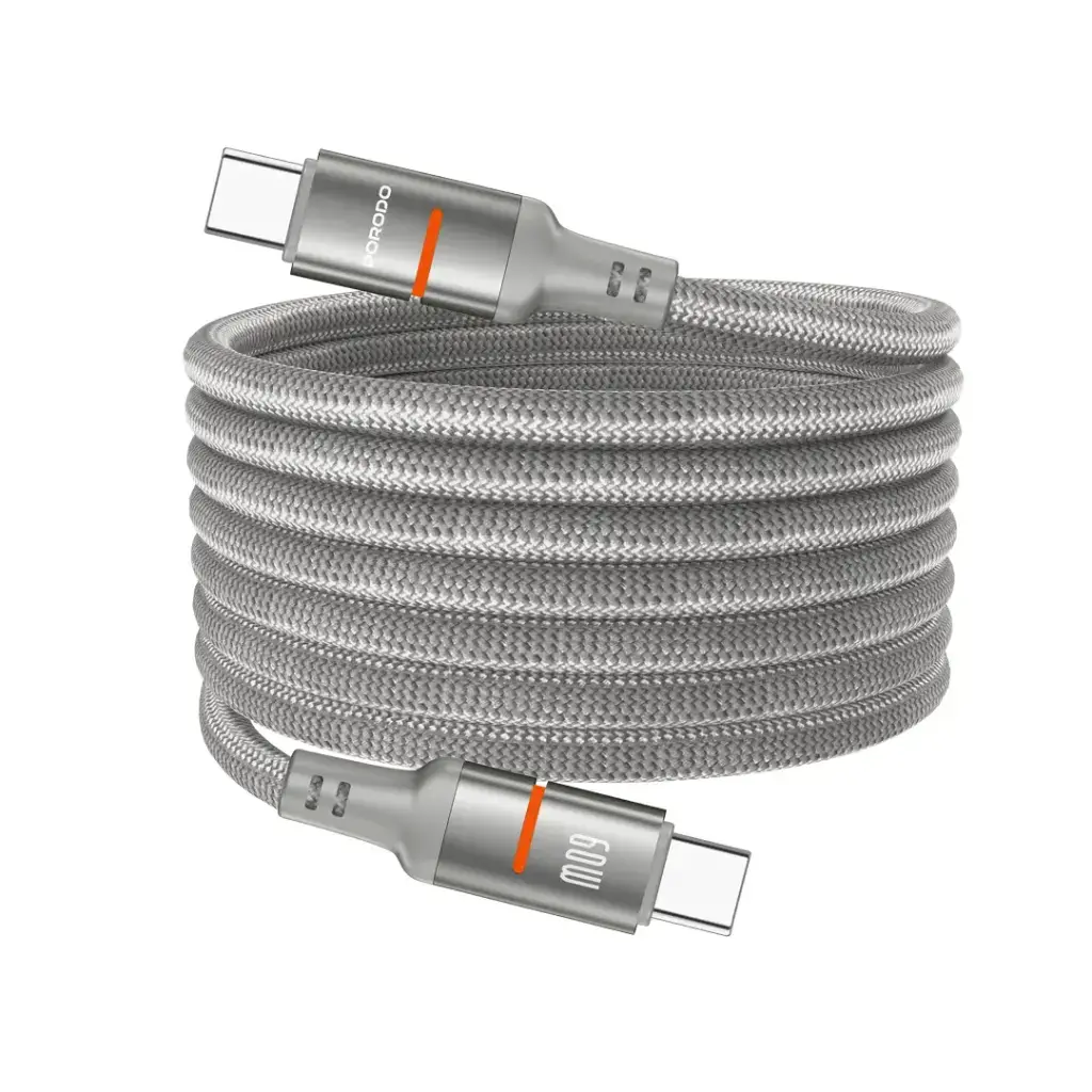 Porodo USB-C to USB-C Magnetic LED Light Cable – 1.2M