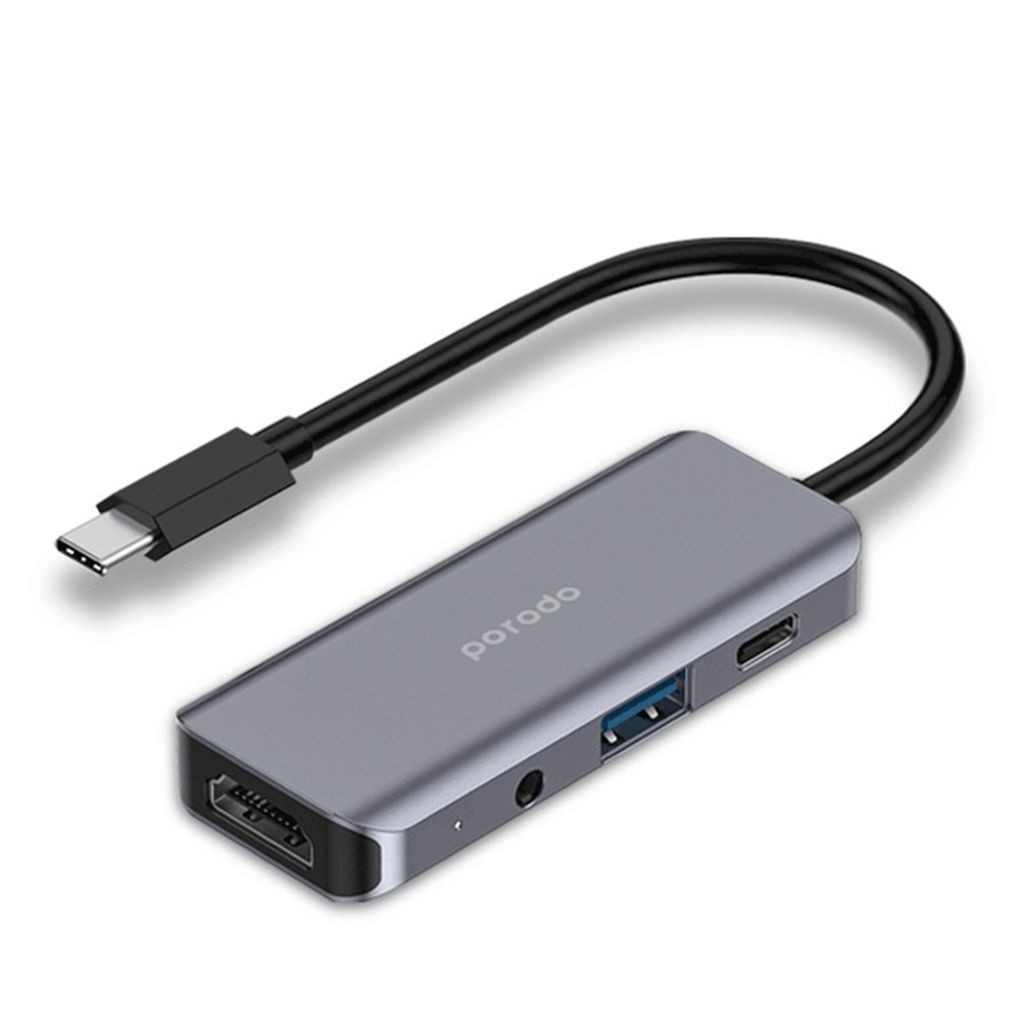 Porodo 4in1 HDMI 4K USB-C Hub