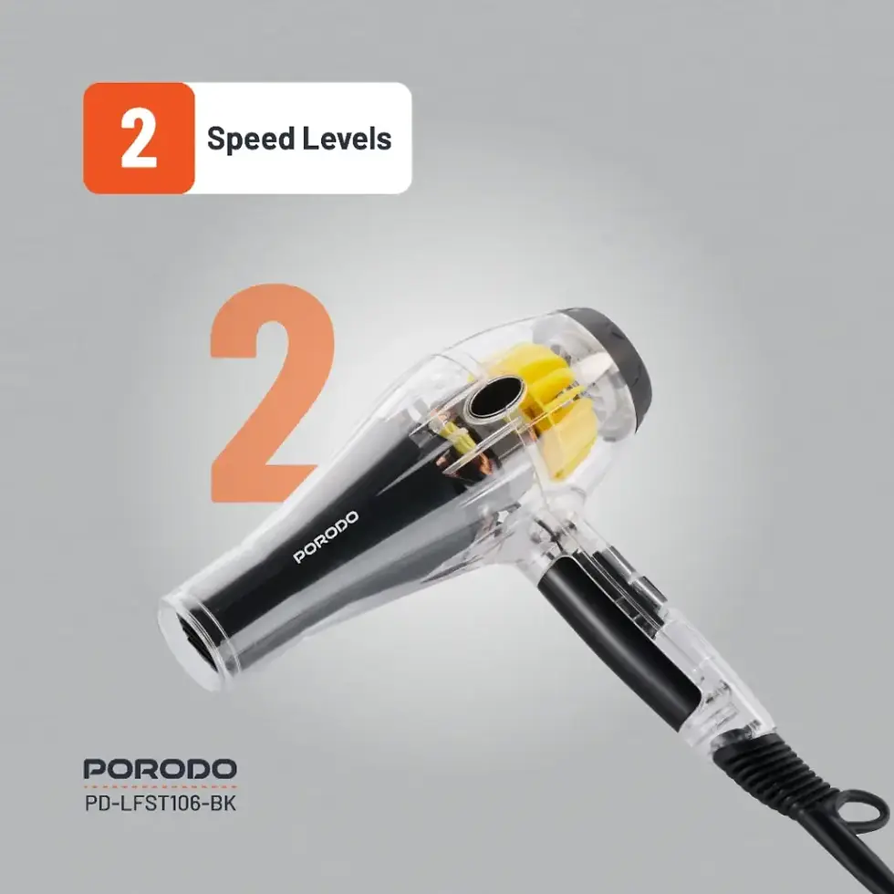 Thumbnail: Porodo Lifestyle Crystal Shell Hair Dryer – 2000W