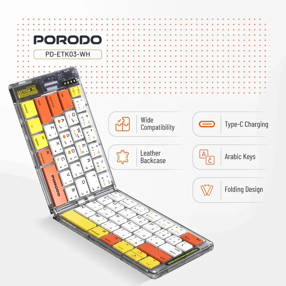 Thumbnail: Porodo Crystal Shell Wireless Keyboard