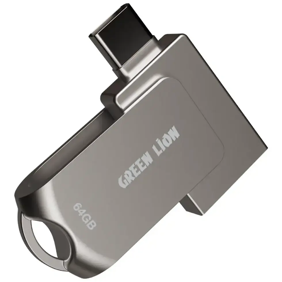 Green Lion 2-in-1 OTG USB-C Flash Drive 64GB (USB 3.0)