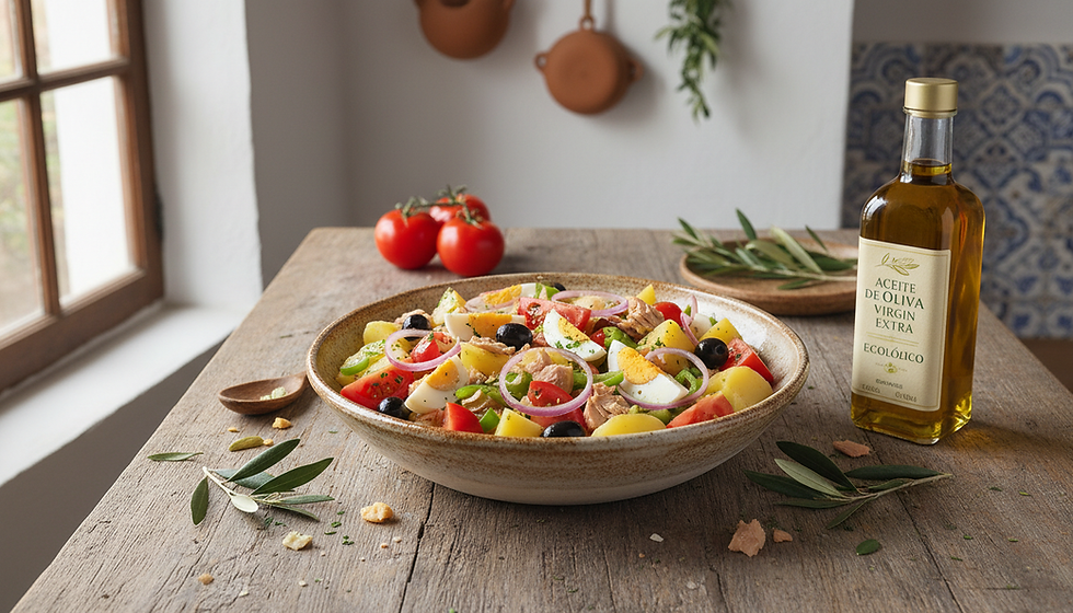 Ensalada Campera: Spanish Potato Salad with Organic Olive Oil for a Super Healthy Meal