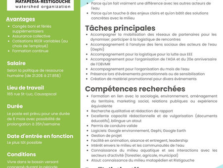 Offre d'emploi: Chargé.e de liaison en environnement