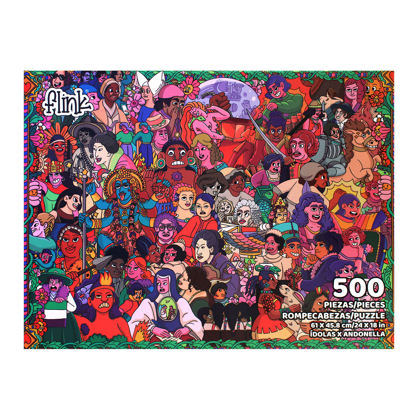 Rompecabezas Flink ÍDOLAS x Andonella 500 Pzs | Arte Femenino, Poder, Cultura