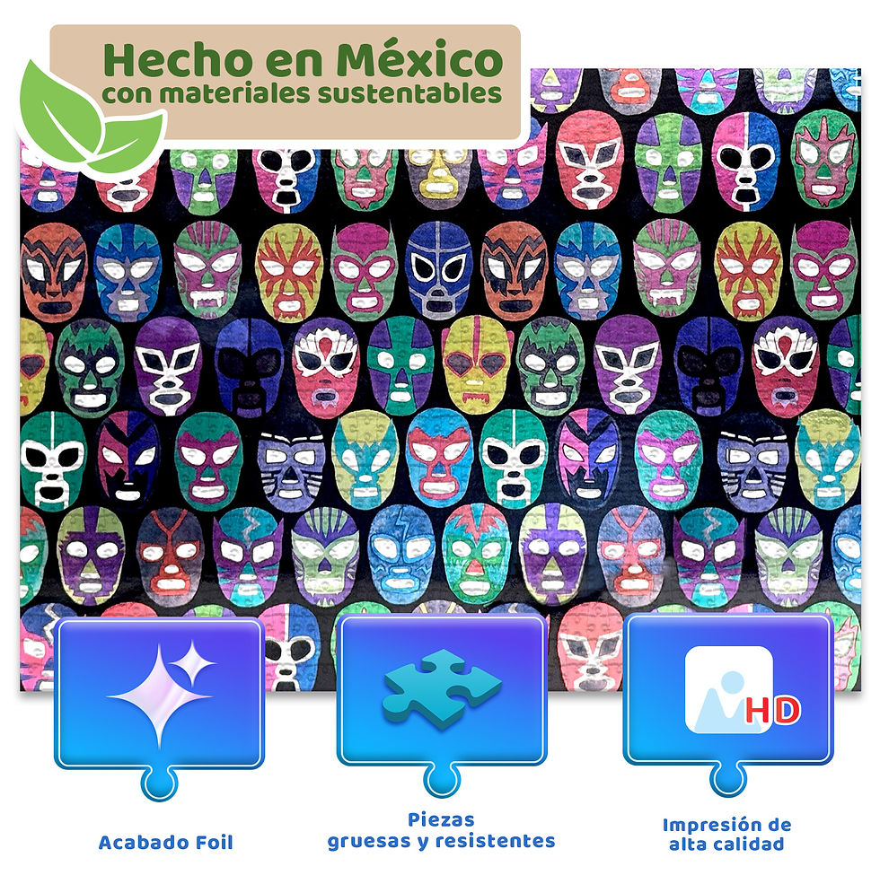 Miniatura: Rompecabezas Máscaras de Luchadores 500 Piezas  Acabado Metalizado