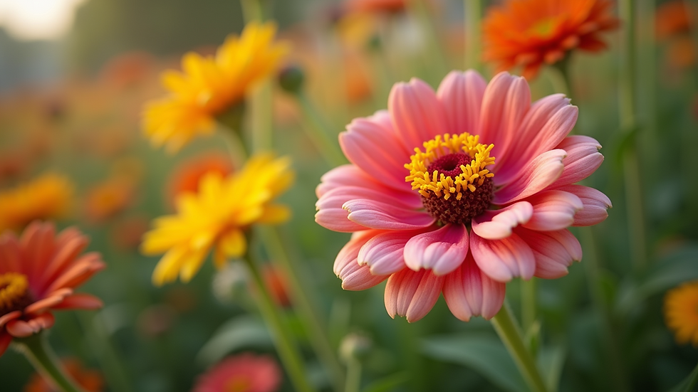 Close-up view of a vibrant flower garden