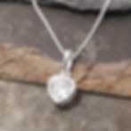 Clear Heart CZ Silver necklace on Sterling Silver chain