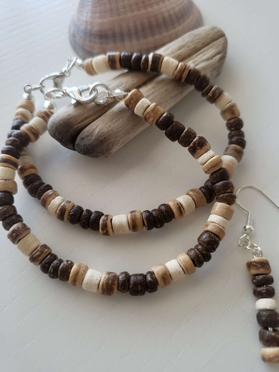 Thumbnail: Natural stone & wooden beaded bracelets 