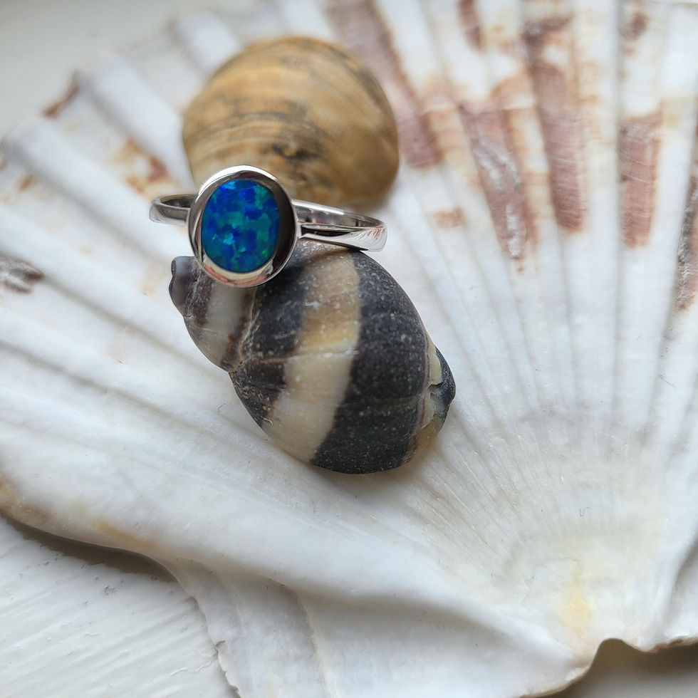 Thumbnail: Sea shell blue opal ring