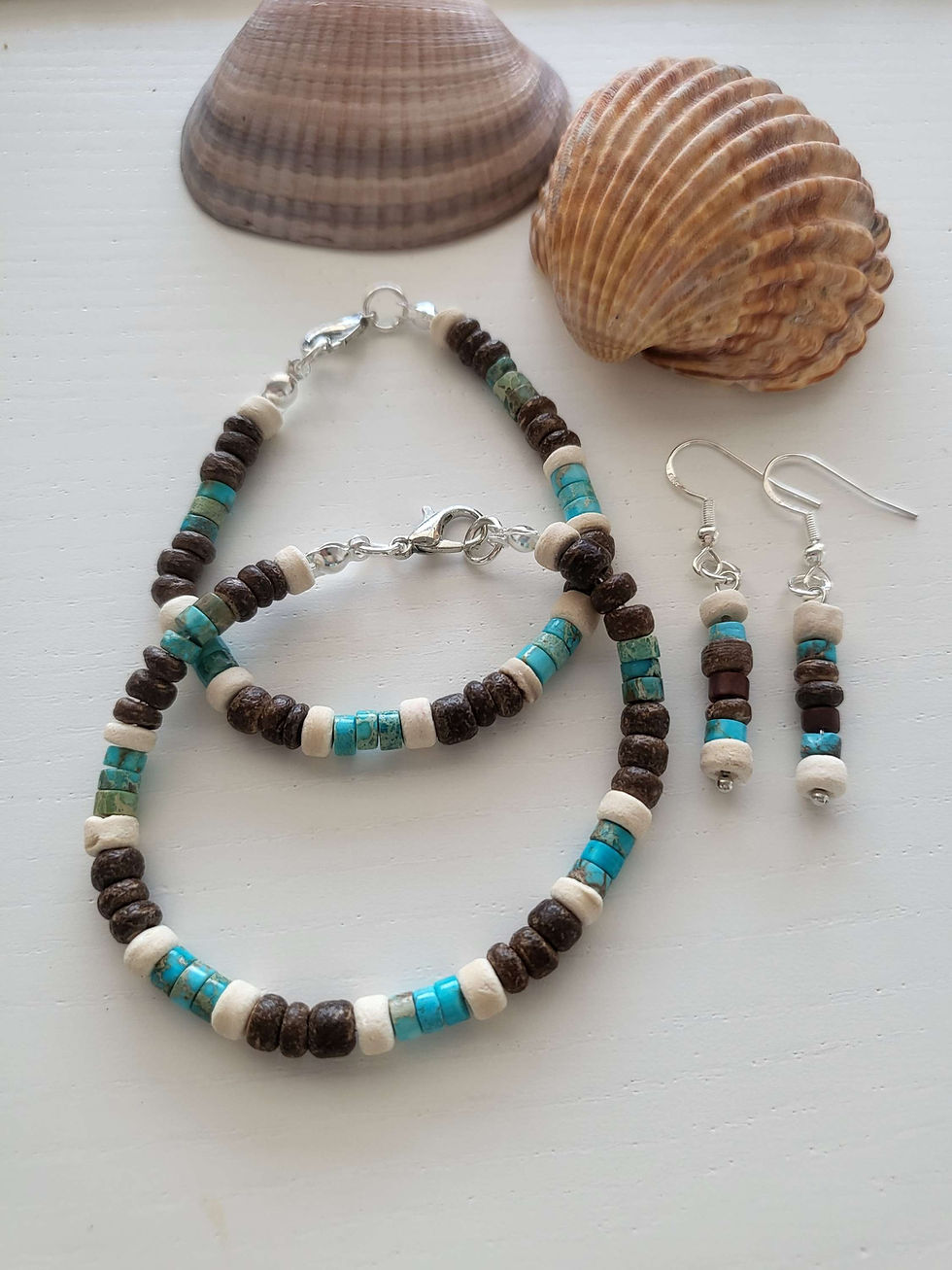 Thumbnail: Natural stone & wooden beaded bracelets 