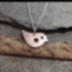 Sterling Silver Robin Pendant with love heart