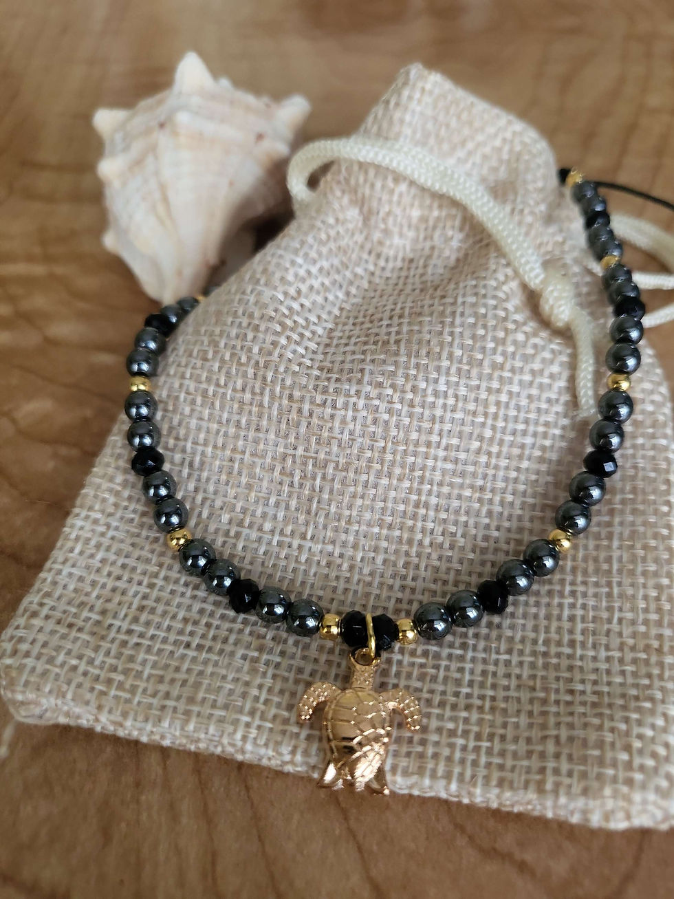 Thumbnail: gold sea turtle anklet