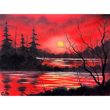 Red Sunset - Oil Painting 101