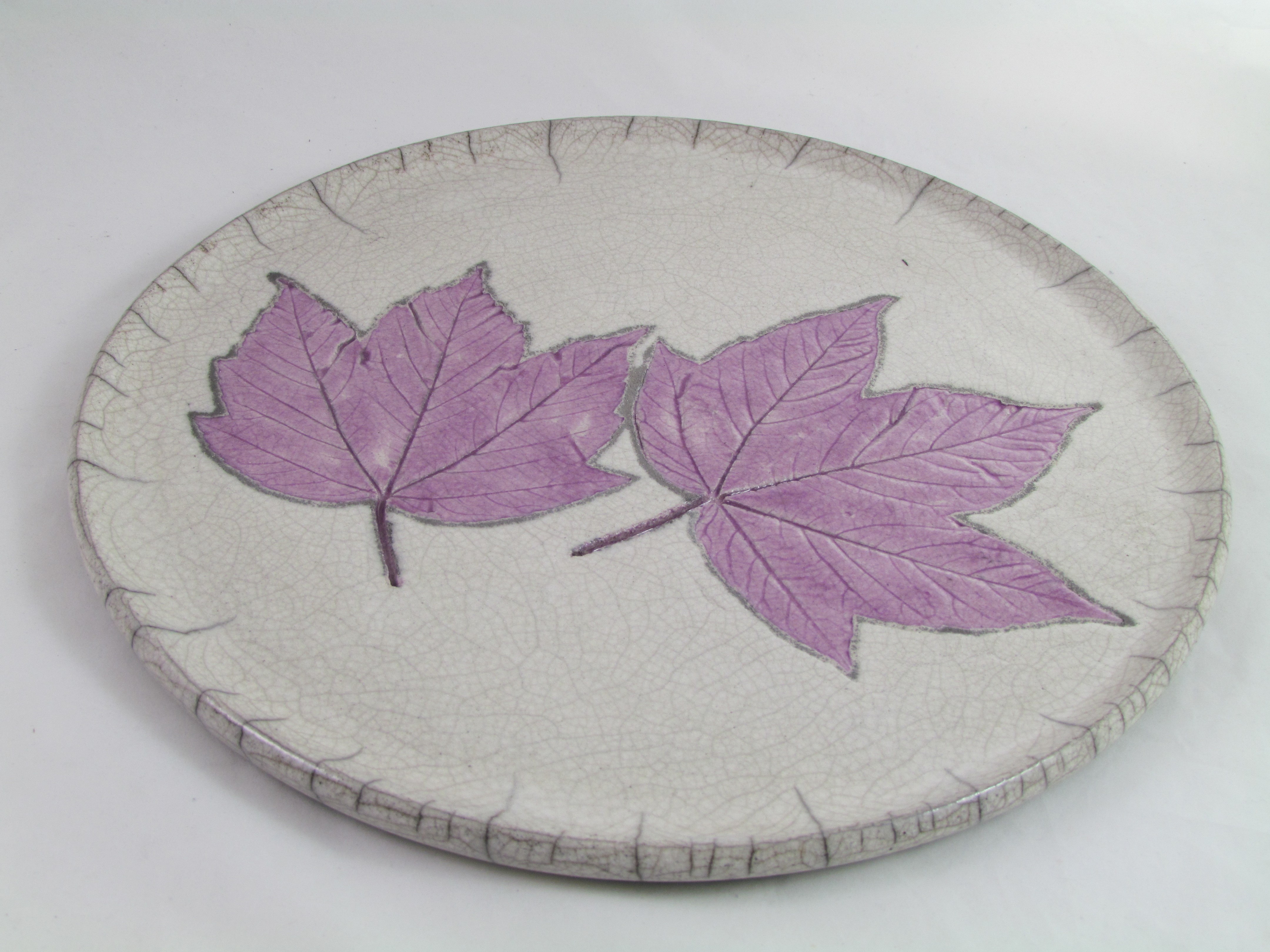 Plat Rond 2 Feuilles Mauve
