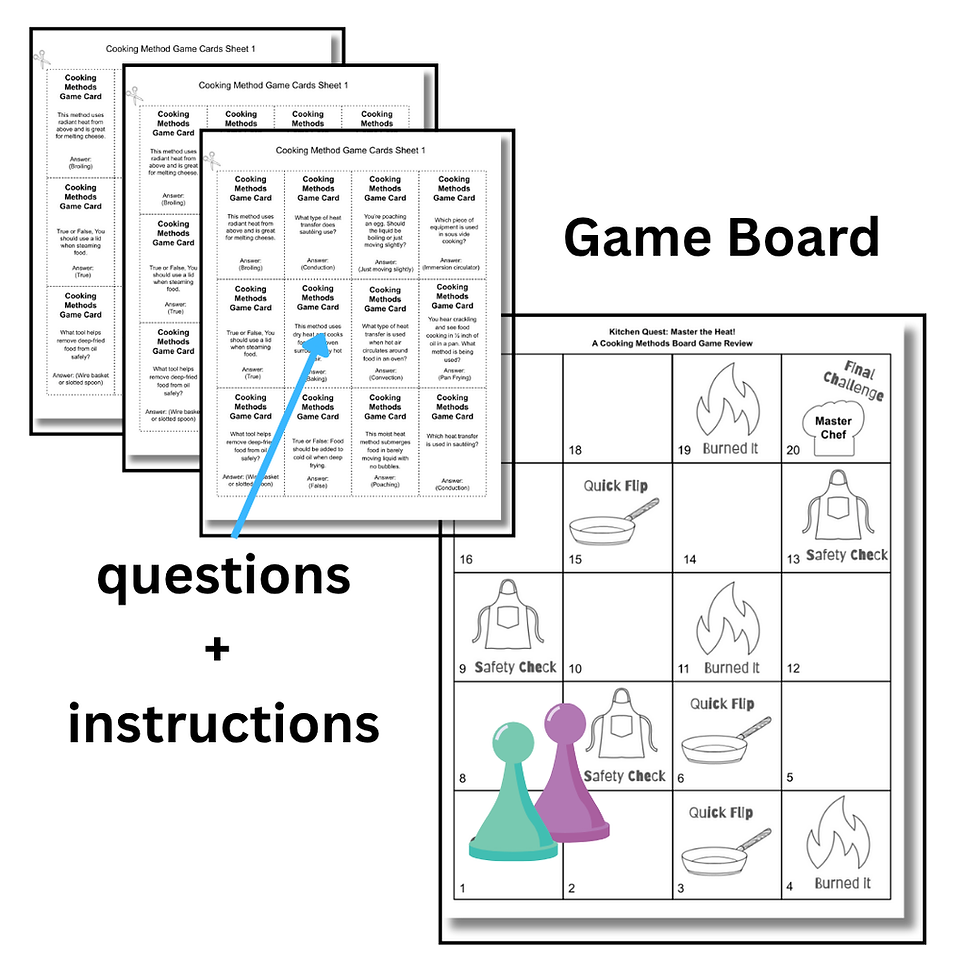 Thumbnail: Cooking Methods Unit BUNDLE | Worksheets, Games & Mystery Review FCS FACS