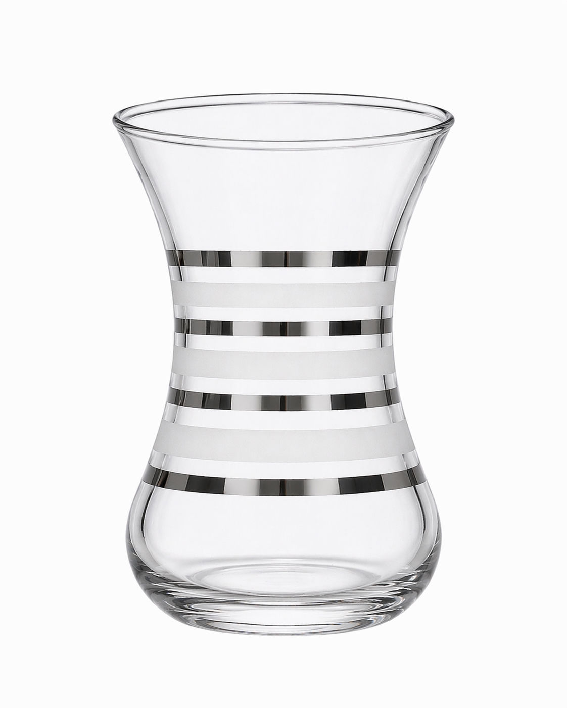 Paşabahçe İnce Belli Platin Mat Yaldızlı Çay Bardağı - 6’lı 130 cc (42771-PB)