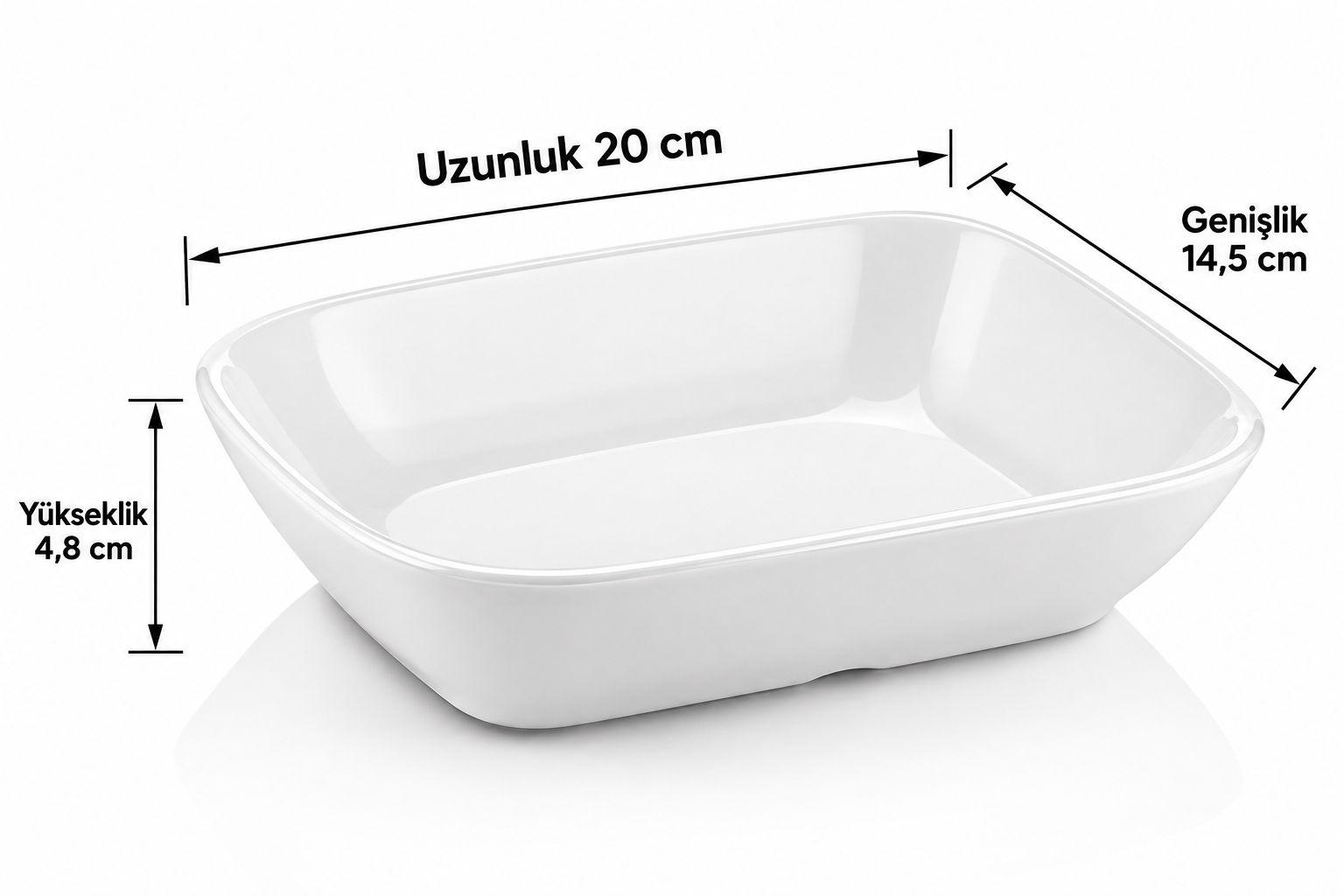 Atlas Melamin Termogold Kare Kayık Tabak 20 x 14,5 cm (Kod: 303)