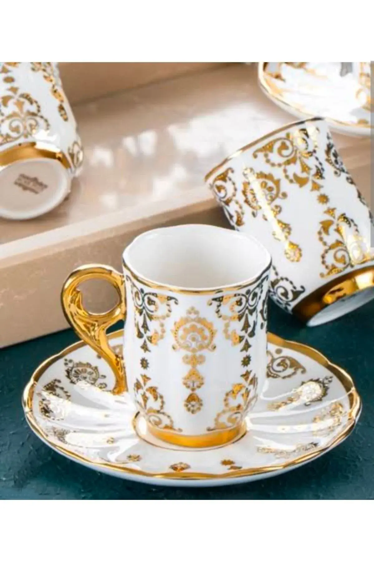 Acar Aries 2 Parça Yaldızlı Kahve Fincanı - 1 Kişilik 90ml