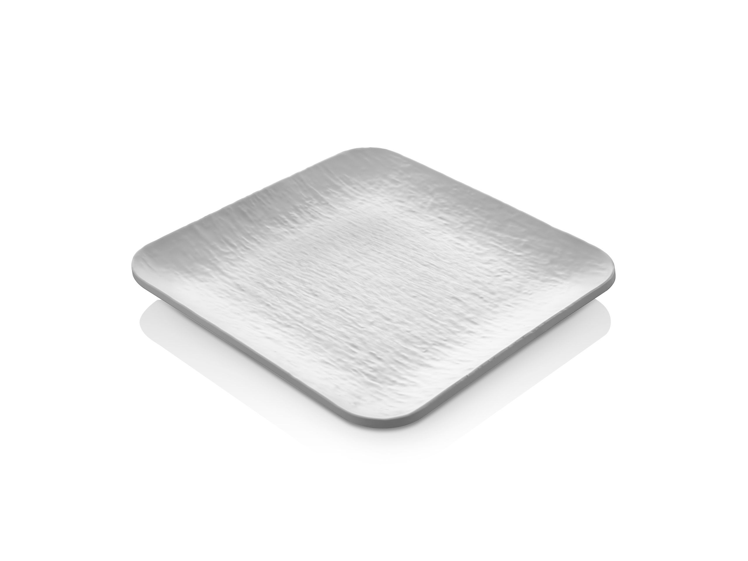 Atlas Melamin Merkür Mat Beyaz Kare Servis Tabağı 18 cm x 18 cm (Kod: 666)