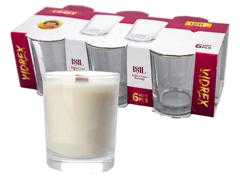 Mumluk Bardak 4,5 x 6 cm - 65 cc Boş Cam Mum Bardağı 6’lı Paket