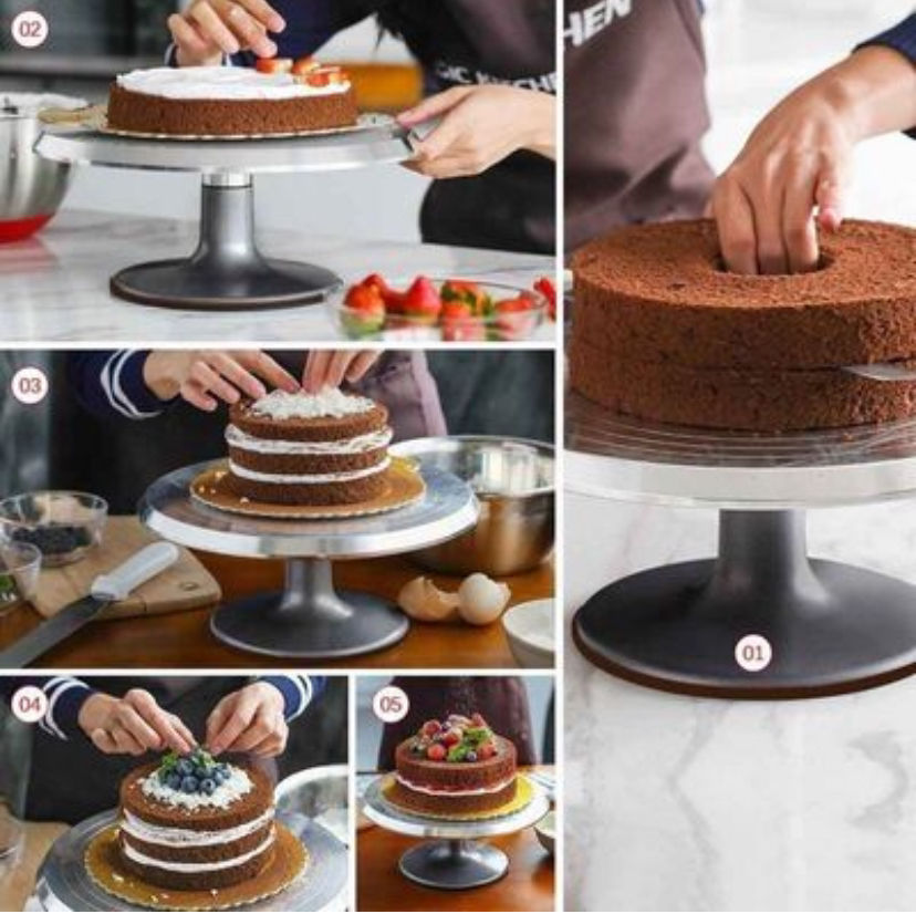 Küçük resim: Epinox Pasta Hazırlama ve Sıvama Standı 30 cm Döner Pasta Altlığı (PHS-30)