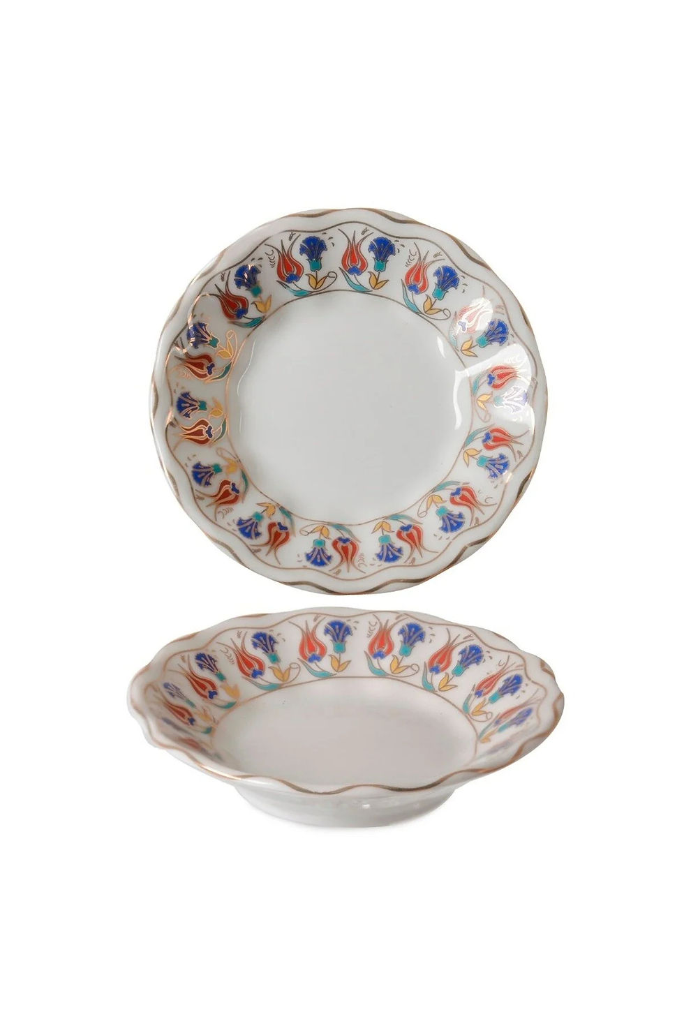 Küçük resim: İpek Porselen Arabesk Dik Lale Model Çay Tabağı - 6 Adet