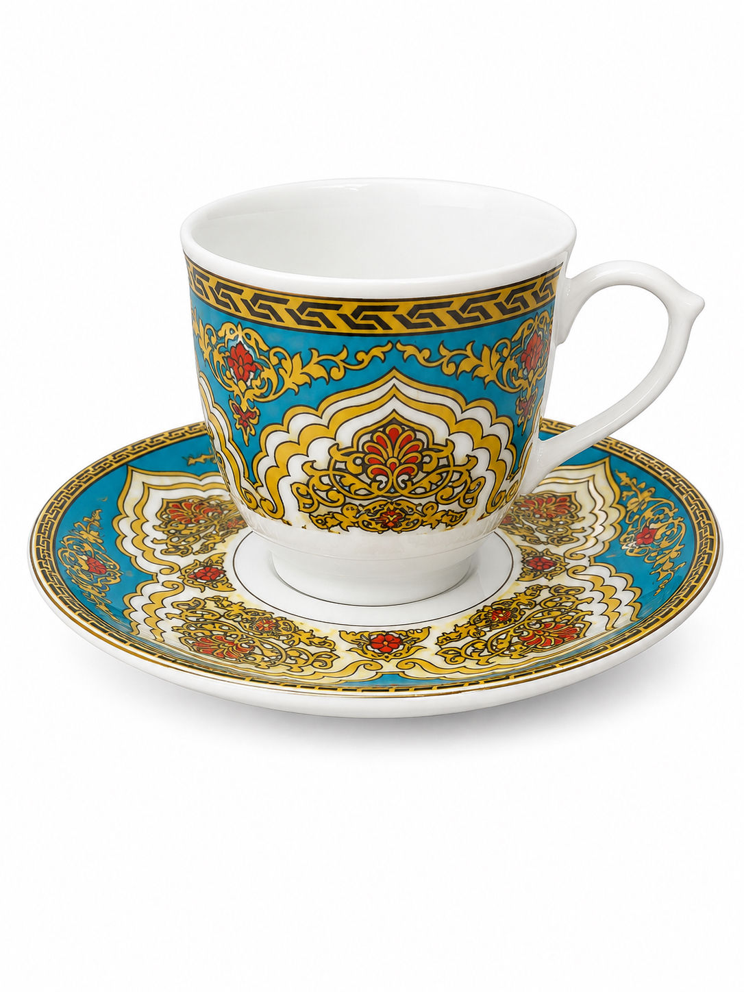 Firuze Model 12 Parça Kahve Fincan Takımı - 6’lı Set Osmanlı Motifli 90 ml