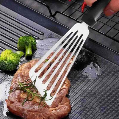 Küçük resim: Epinox Balık Spatulası Paslanmaz Çelik Servis ve Çevirme Spatulası (SPB-18)