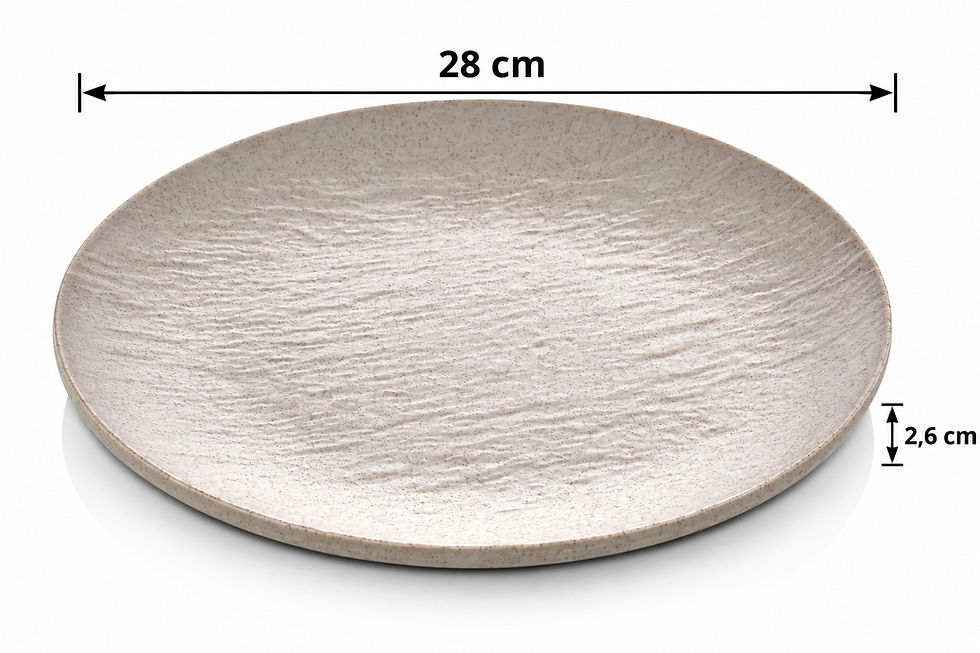 Küçük resim: Atlas Melamin 28 cm Merkür Mat Krem Servis Tabağı Termogold (Kod: C665)