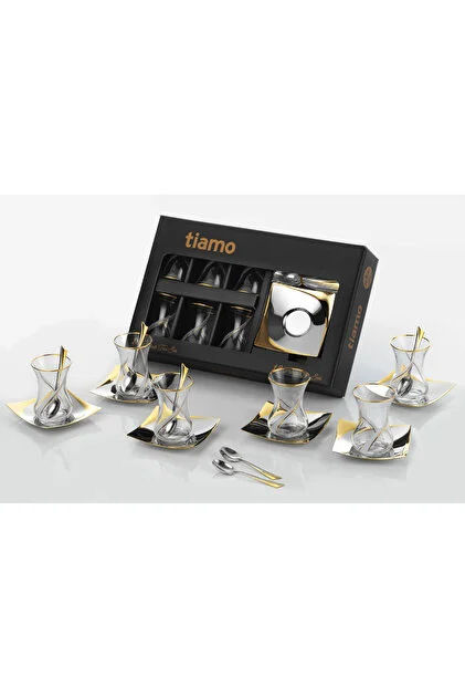 Küçük resim: Tiamo 18 Parça Ela Model Çay seti - 6’lı 130 cc (Gold)