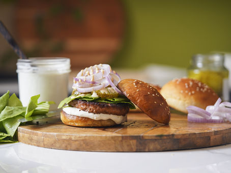 Lamb Burger With Rosemary Infused Sour Cream