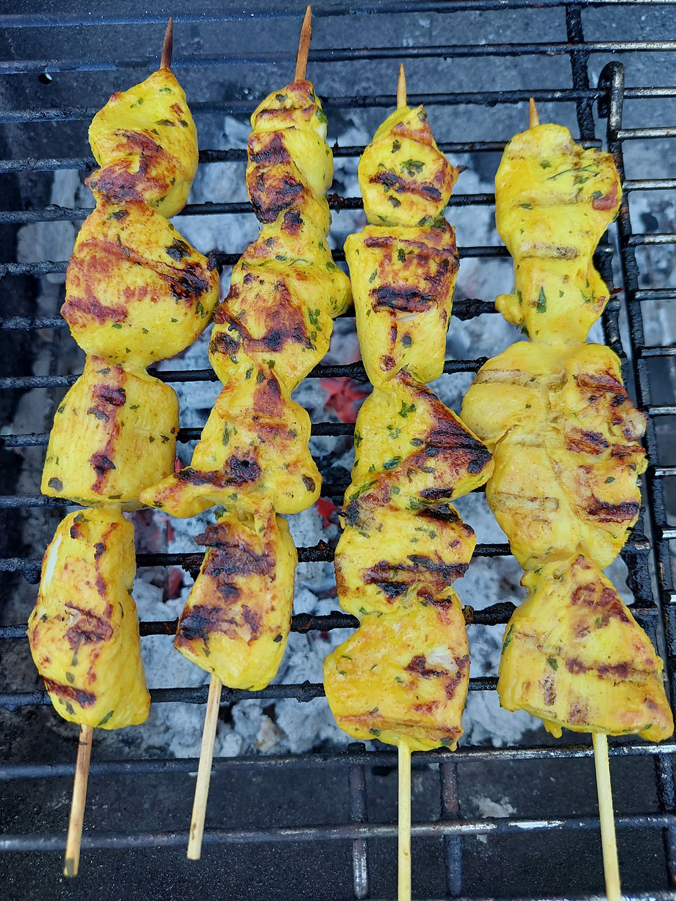 Recipe For Barbeque Chicken Skewers with Saffron Spice Mix