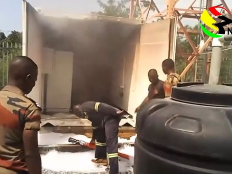 BREAKING NEWS: Fire guts GBC's Volta Star Transmission Station at Ho