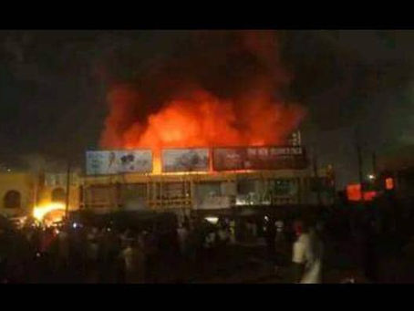 Fire guts parts of Madina market, 50 shops burnt