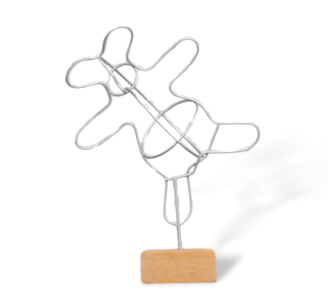 Small Dancing Bear topiary frame; front view.