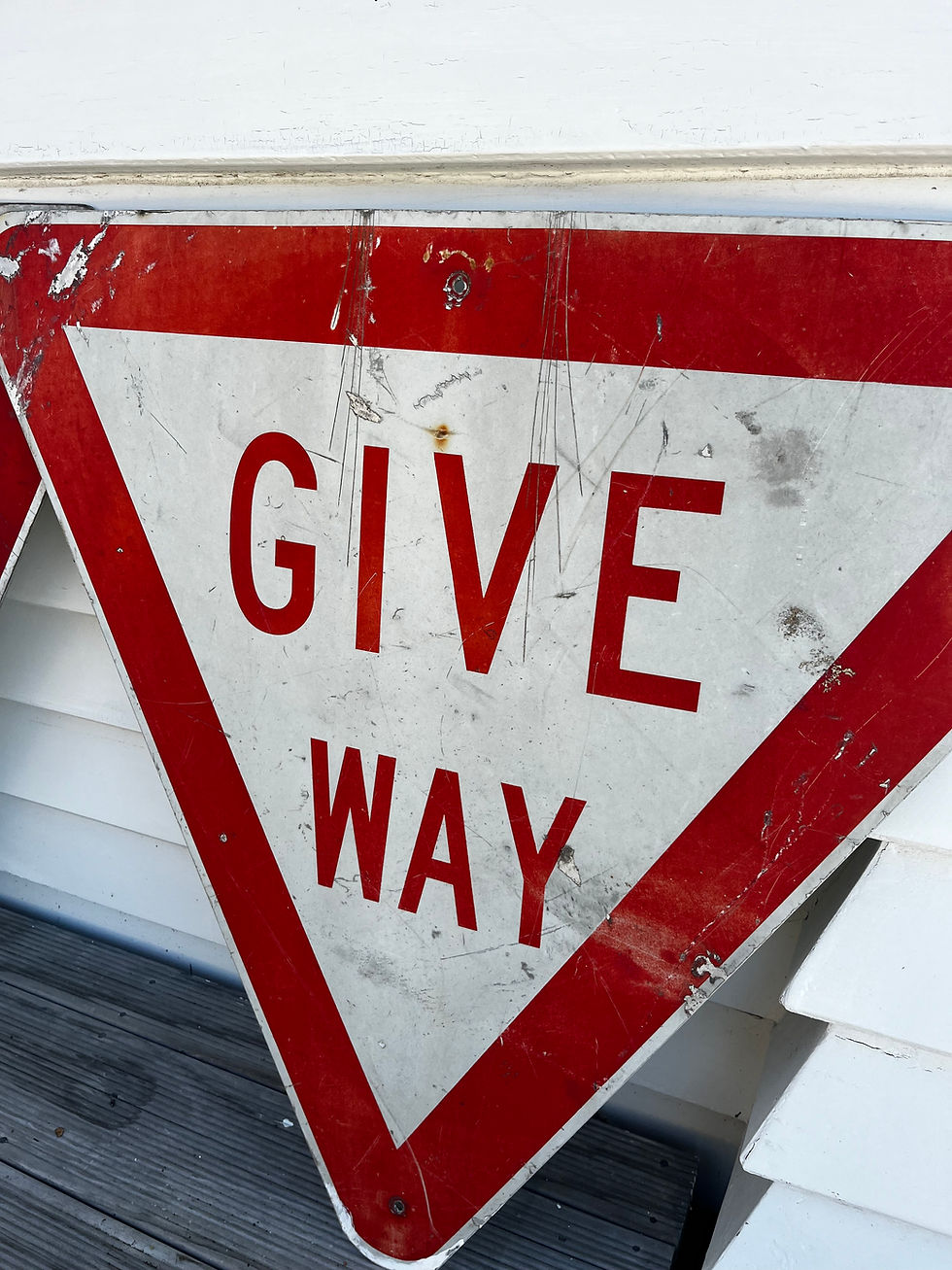 Thumbnail: Vintage NZ Give Way Road Sign x 1