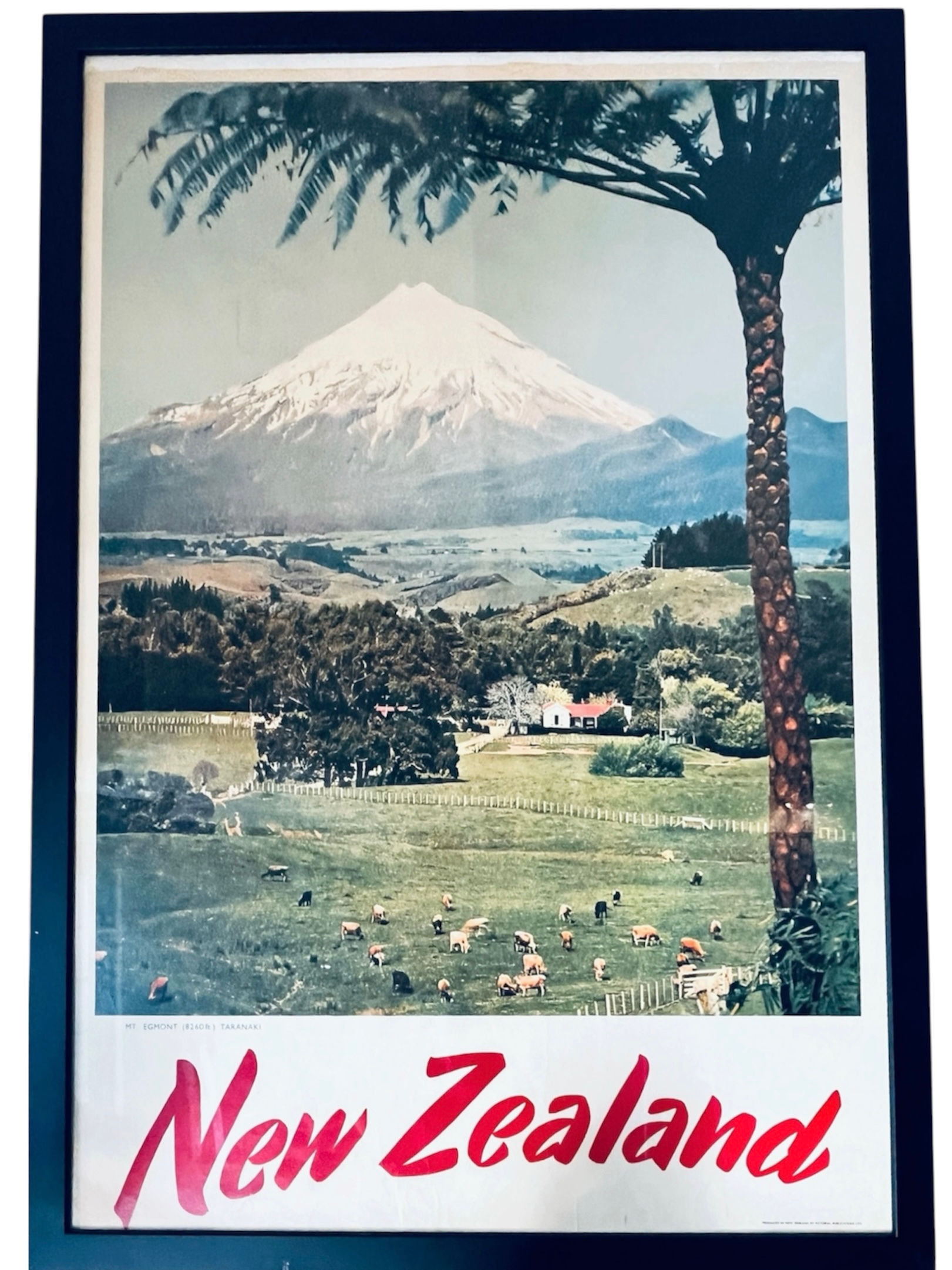 Vintage NZ Travel Poster Mt Egmont
