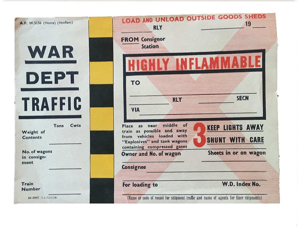 WW2 Train Explosives Ticket
