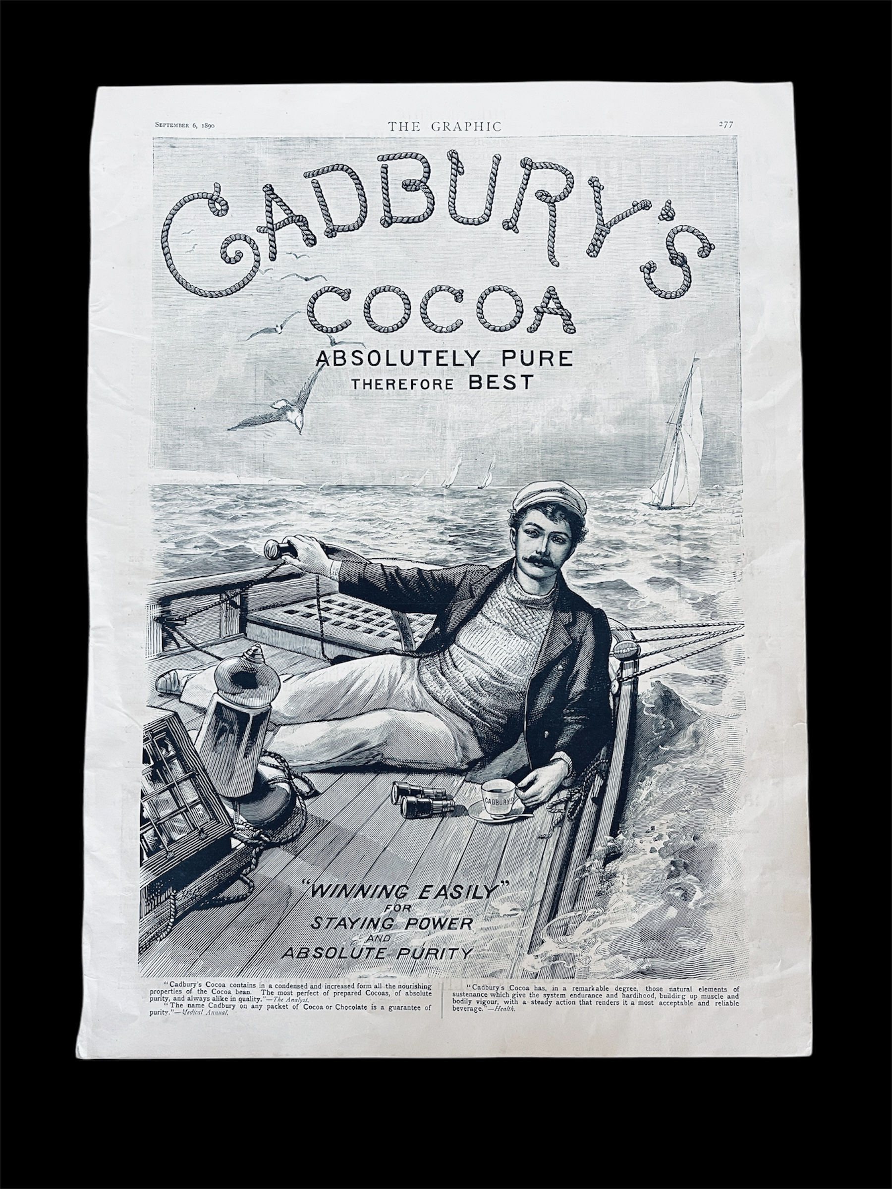 Cadbury's Cocoa Antique Advert 1890