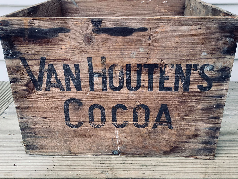 Vintage Wooden Pine Cocoa Advertising Box