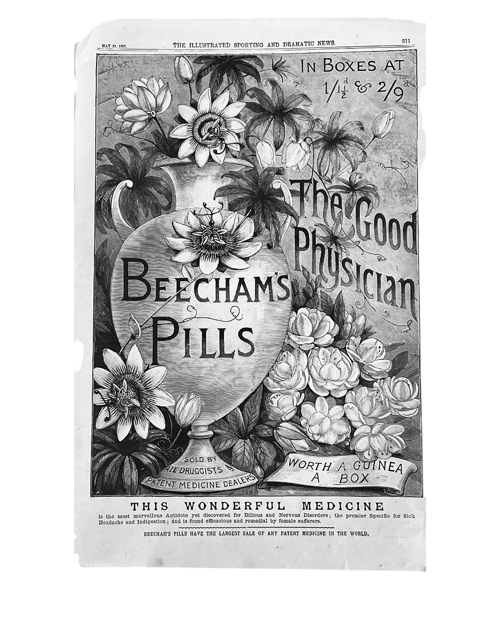 Thumbnail: Beecham Pills Antique Advertising 1887