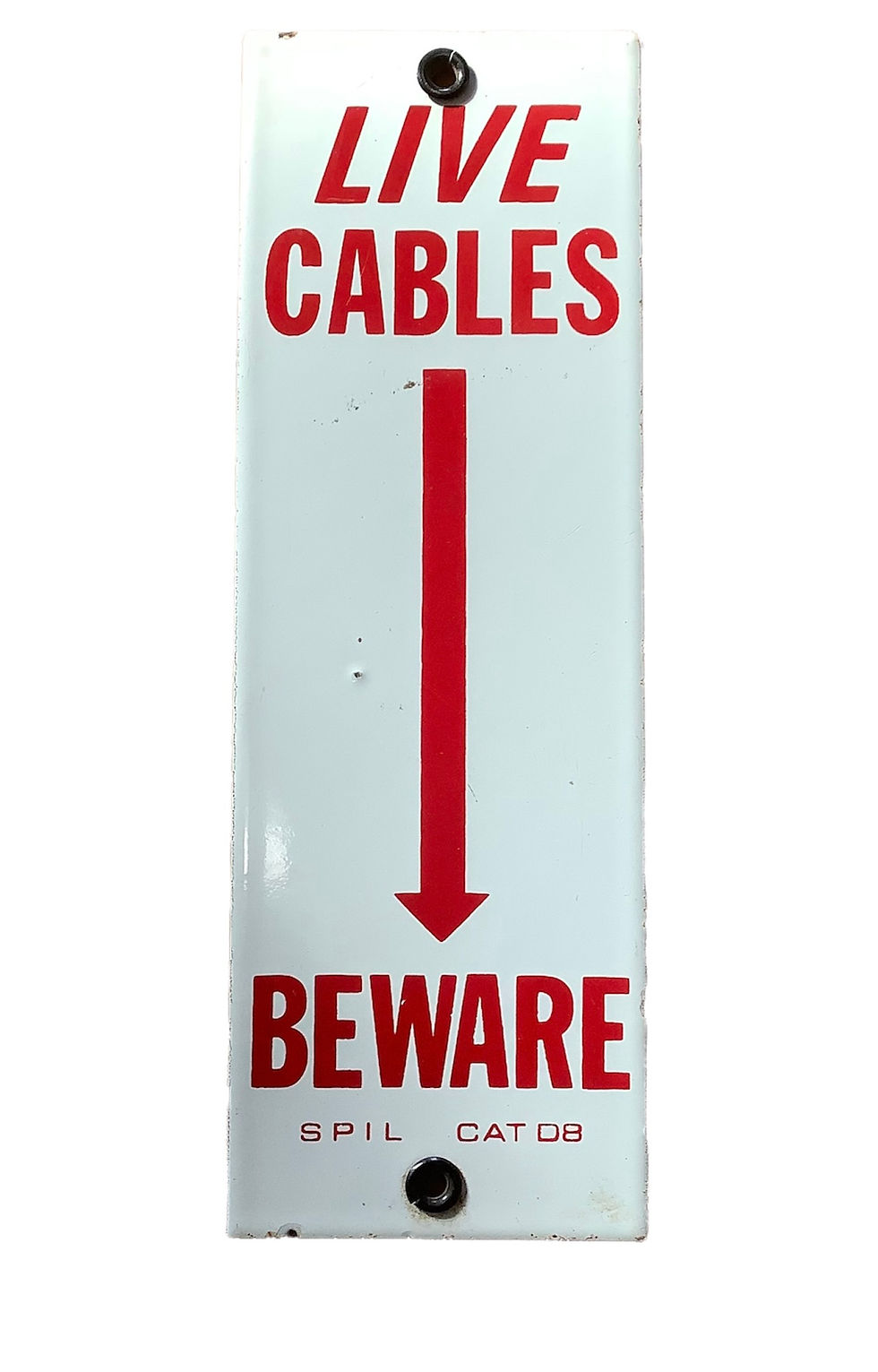 Thumbnail: Vintage Kiwi Enamel 'Live Cables Beware' Sign