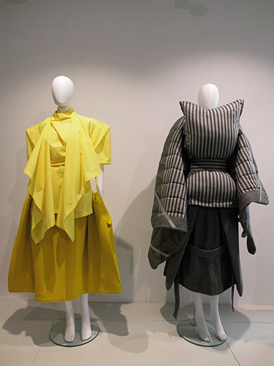 Cunnington & Sanderson pillow top and clothing exhibited at Backfield Museum Halifax