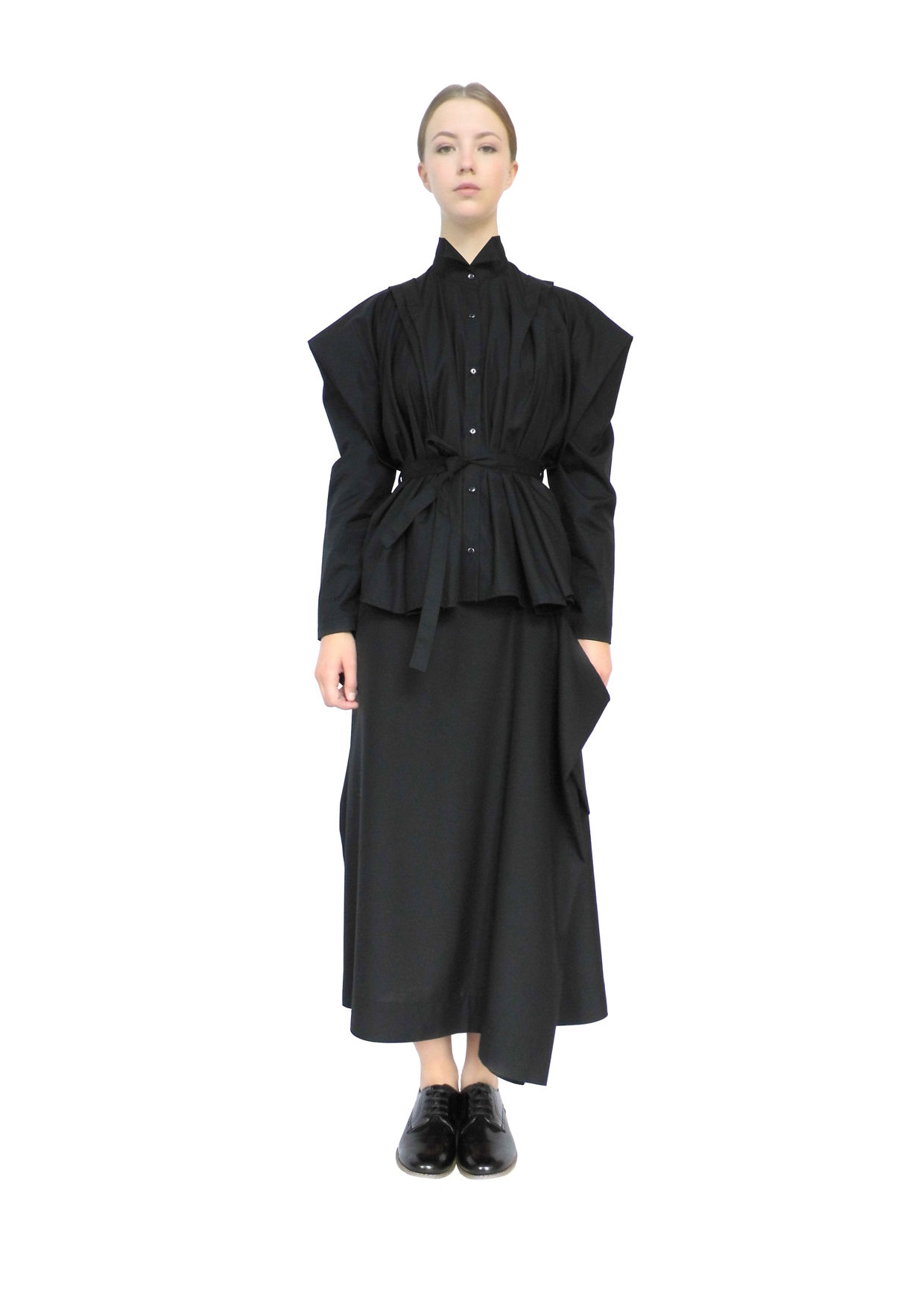 Black Womens Avantgarde Chic Designer Fashionable Drape Skirt