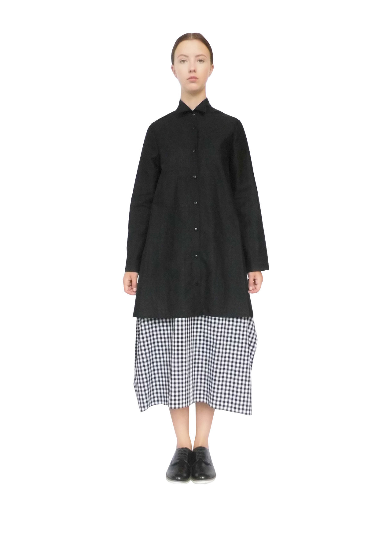 Black Shirt Dress Buttoned Top Blouse Womenswear Clothing Elegant Designer Luxury Quality New Elegant In Demand Unique